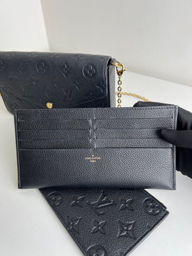 Pochette felicie empreinte noir sales