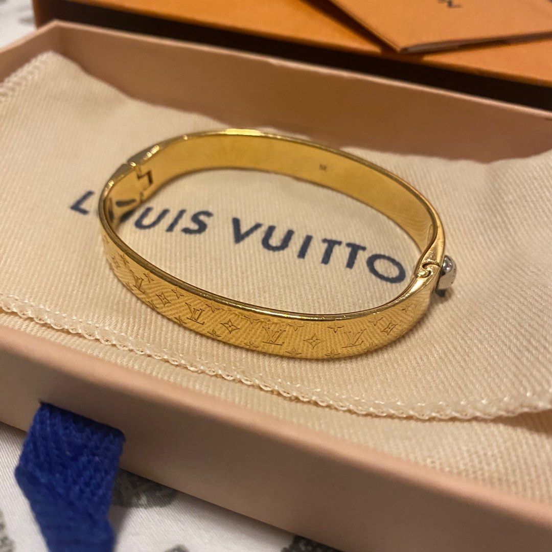 Louis Vuitton Monogram Nanogram Two Tone Cuff Bracelet