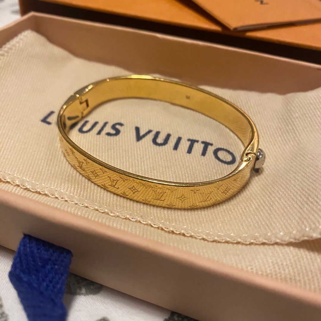 Louis Vuitton Nano Monogram Gold Tone Bracelet