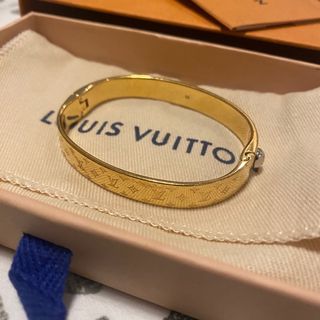 Louis Vuitton Cuff Monogram Bangle Bracelet M00253 Pink Gold Metal Pawnsh  010501