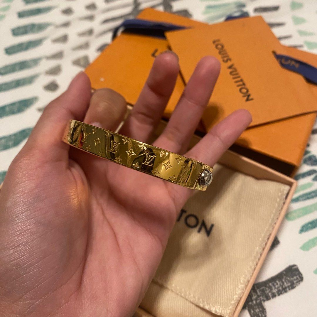 Louis Vuitton Monogram Nanogram Two Tone Cuff Bracelet