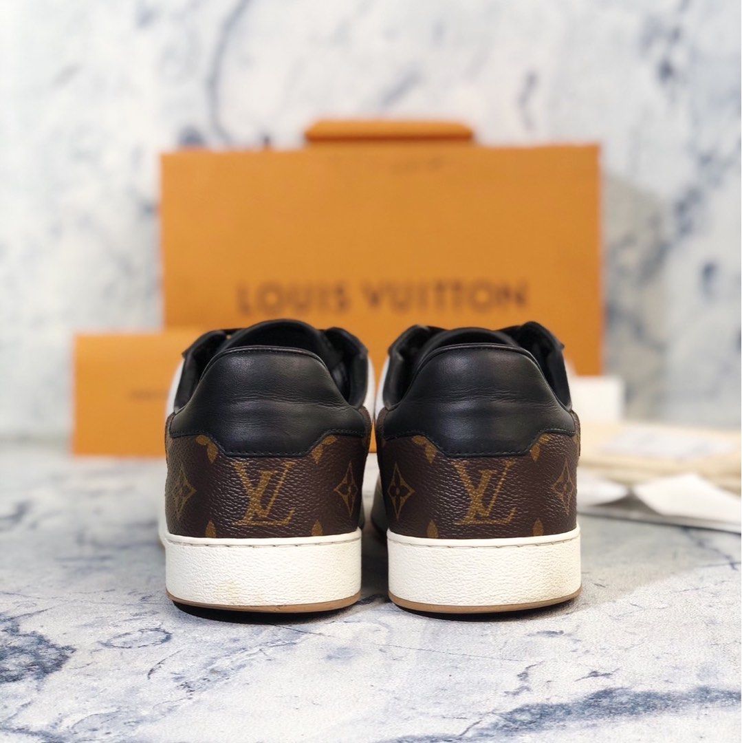 Louis Vuitton Trainer black denim with strap size LV6 -fits size 8-9