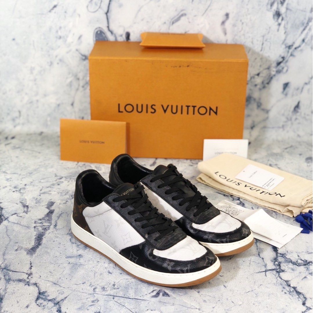 Louis Vuitton Trainer black denim with strap size LV6 -fits size 8-9