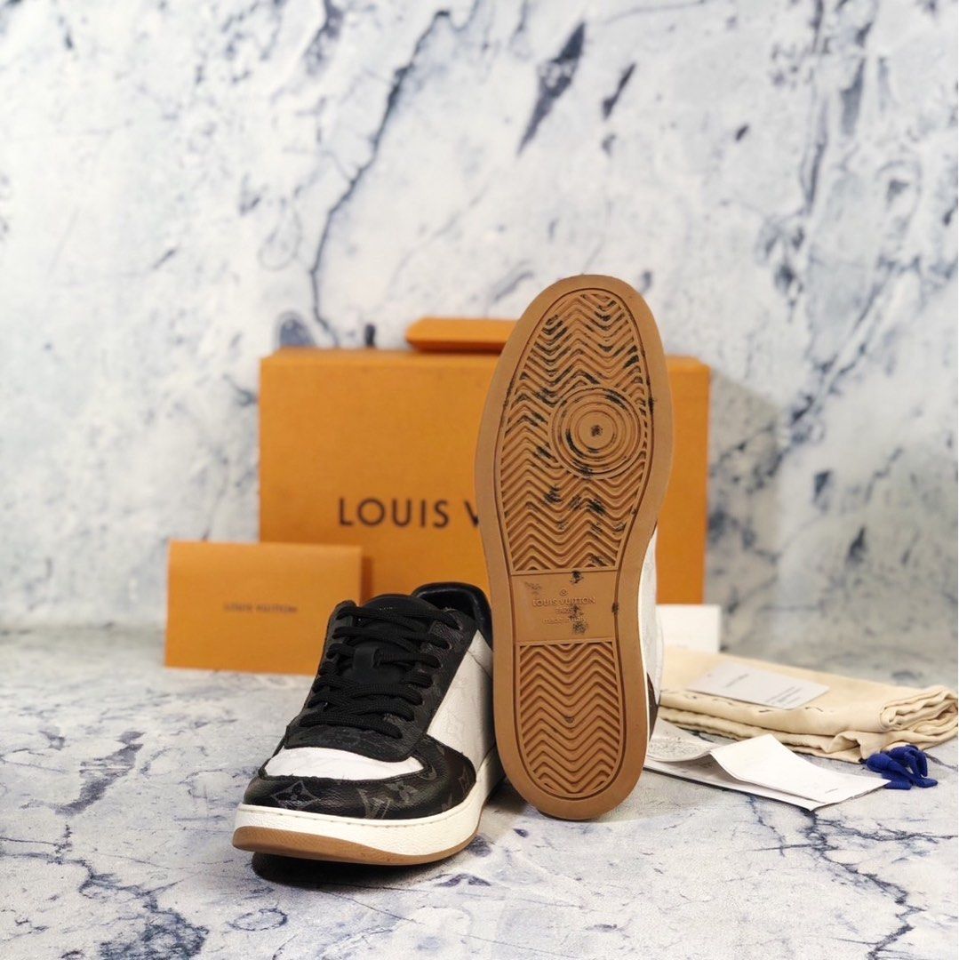 Louis Vuitton Trainer black denim with strap size LV6 -fits size 8-9