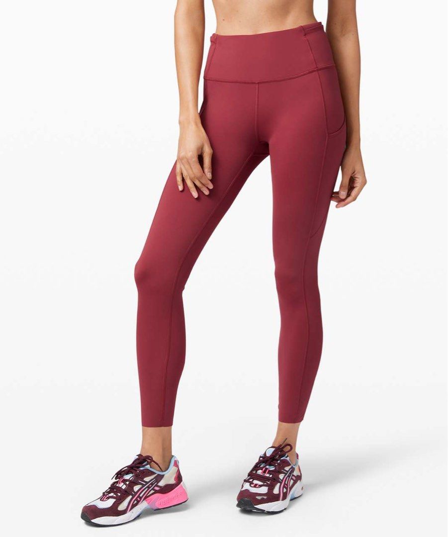Lululemon Fast & Free 7/8 Tight *Nulux Asia Fit - Chianti, Women's Fashion,  Bottoms, Other Bottoms on Carousell