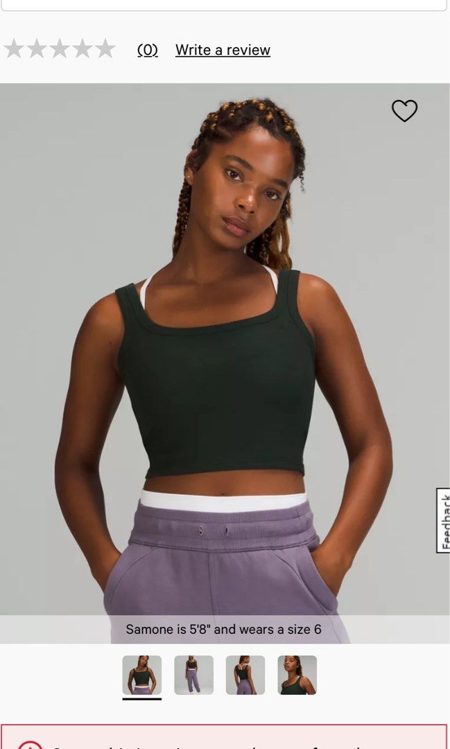 LULULEMON In The Flow Crop ll Size 4 Heathered Forest Green