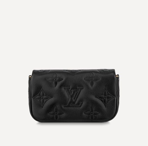 LV Wallet On Strap BubbleGram in Black Ghw