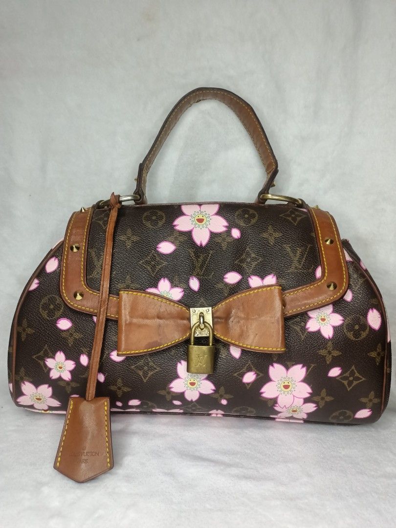 Louis Vuitton Limited Edition Monogram Cherry Blossom Sac Retro Satchel  Handbag