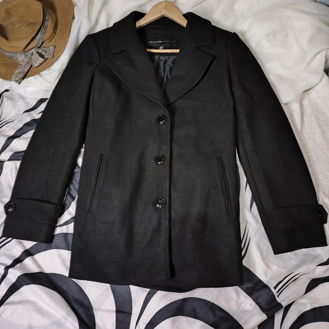 MARC NEW YORK ANDREW MARC trenchcoat coat in black Men s Fashion