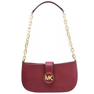 MICHAEL KORS CARMEN 金屬MK LOGO防刮肩背鍊包/淑女包/腋下包(售白色)
