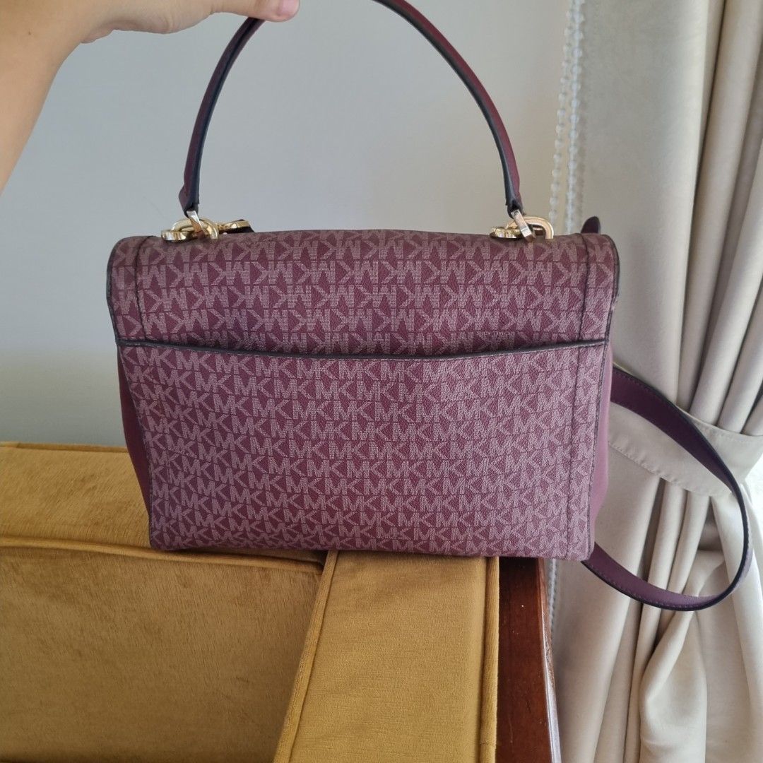 Michael Kors Kinsley Large Top Handle Satchel in Oxblood Women s