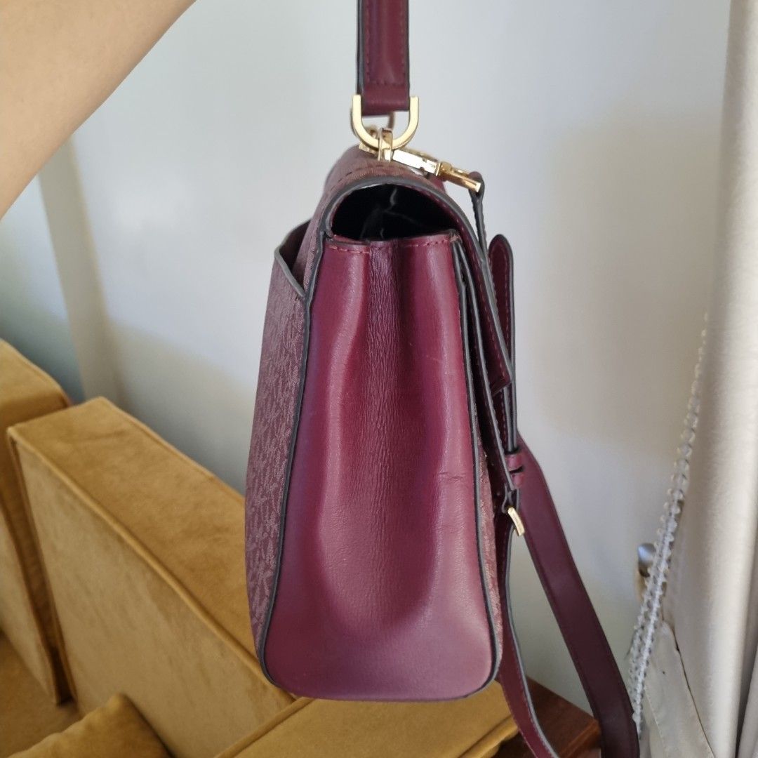 Michael Kors Kinsley Large Top Handle Satchel in Oxblood Women s