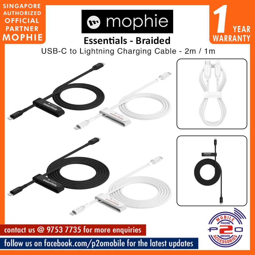 Mophie Essentials Cable USBA à Lightning 3M Black
