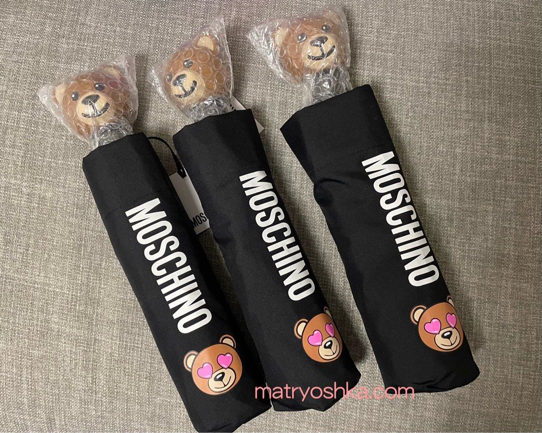 MOSCHINO MOSCHINO Teddy Bear Head Automatic Retractable Umbrella Question Mark Logo Retractable Umbrella Carousell