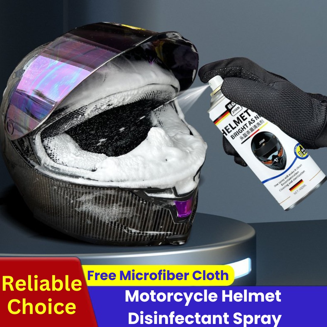 Motorcycle Helmet Cleaner Foam Deodorizing Spray Quick Cleansing Odor