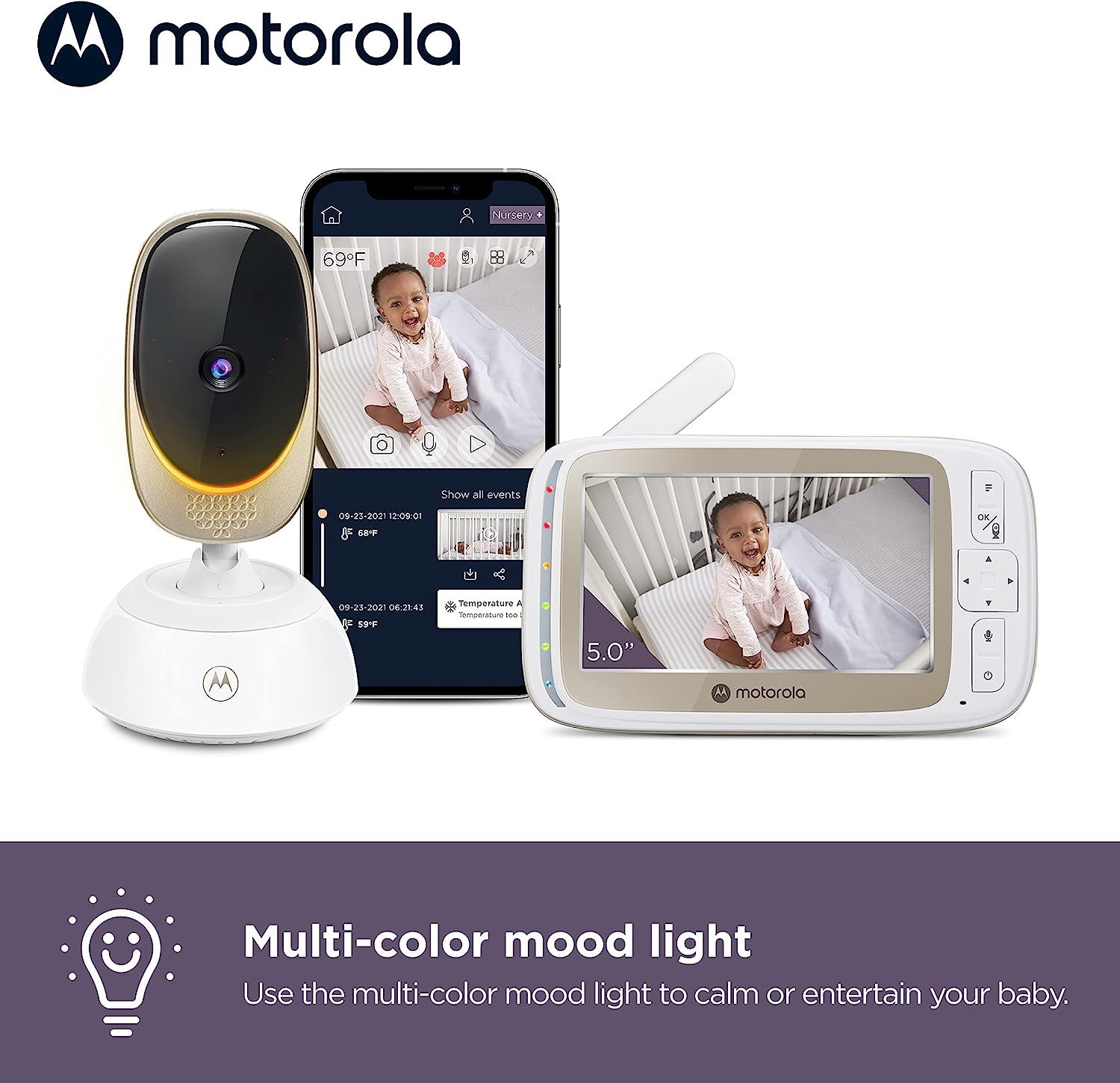 Baby monitor with display and app sales