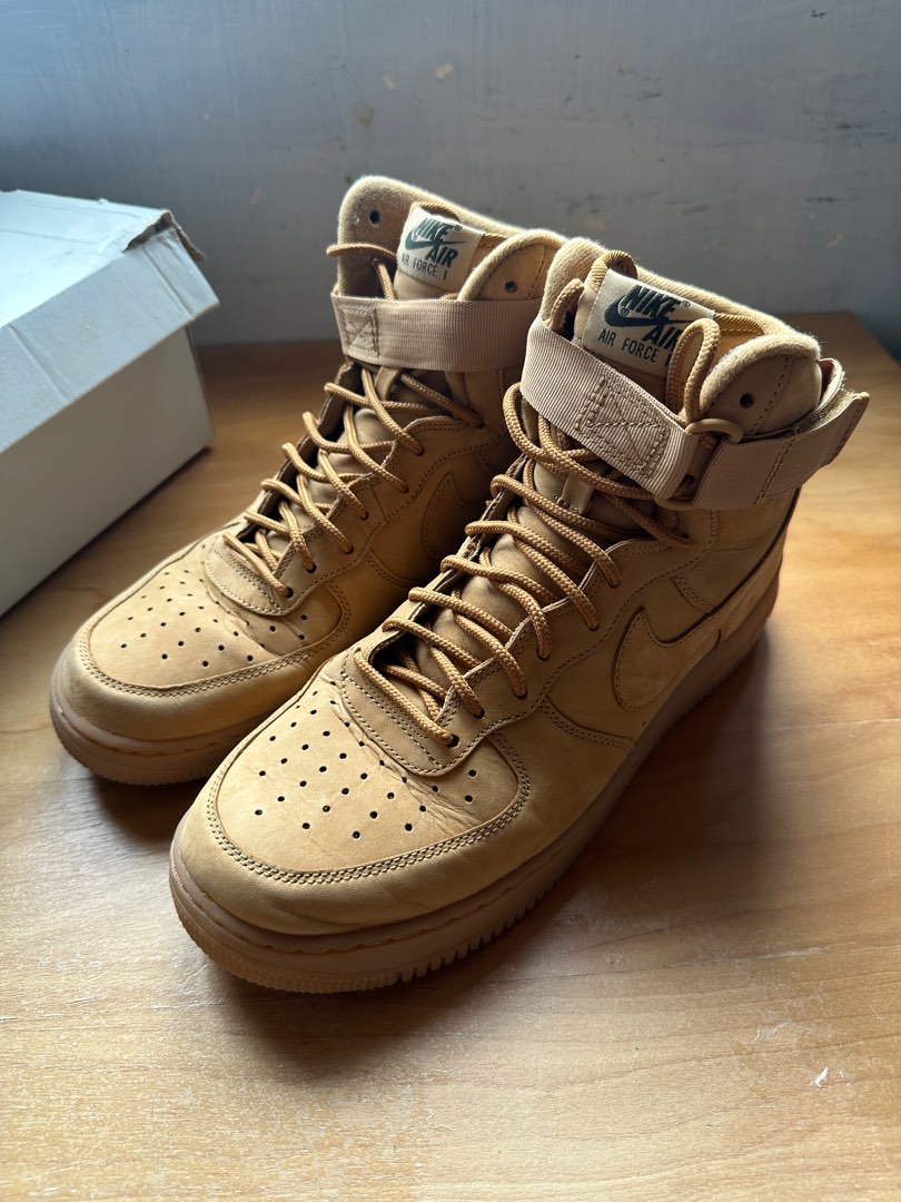 Nike Air Force 1 Hi Wheat US10, 男裝, 鞋, 波鞋- Carousell