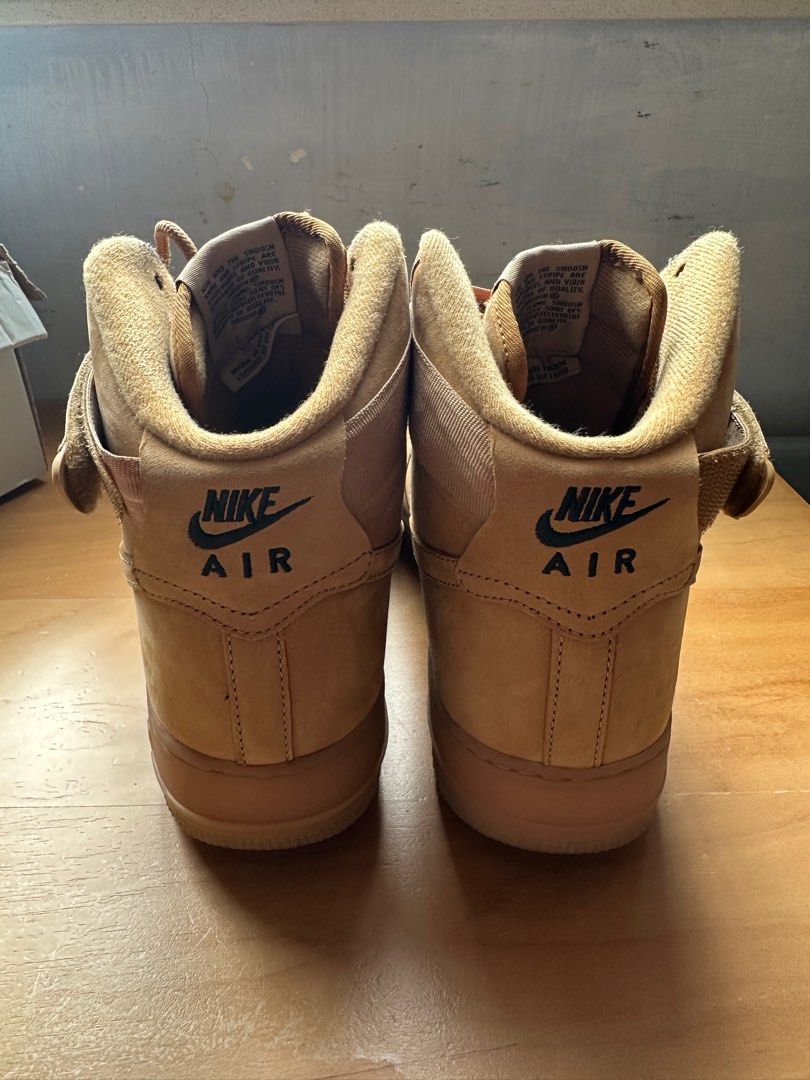 Nike Air Force 1 Hi Wheat US10, 男裝, 鞋, 波鞋- Carousell