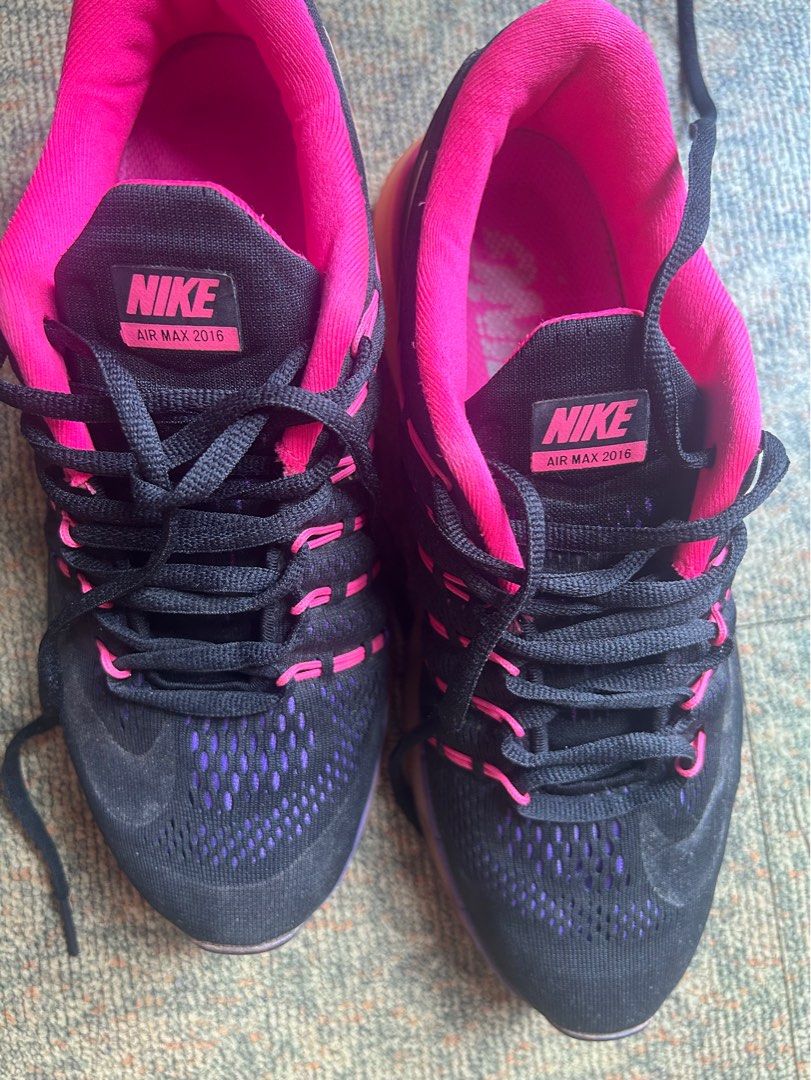 Nike women's air max hot sale 2016 running shoes - black/purple