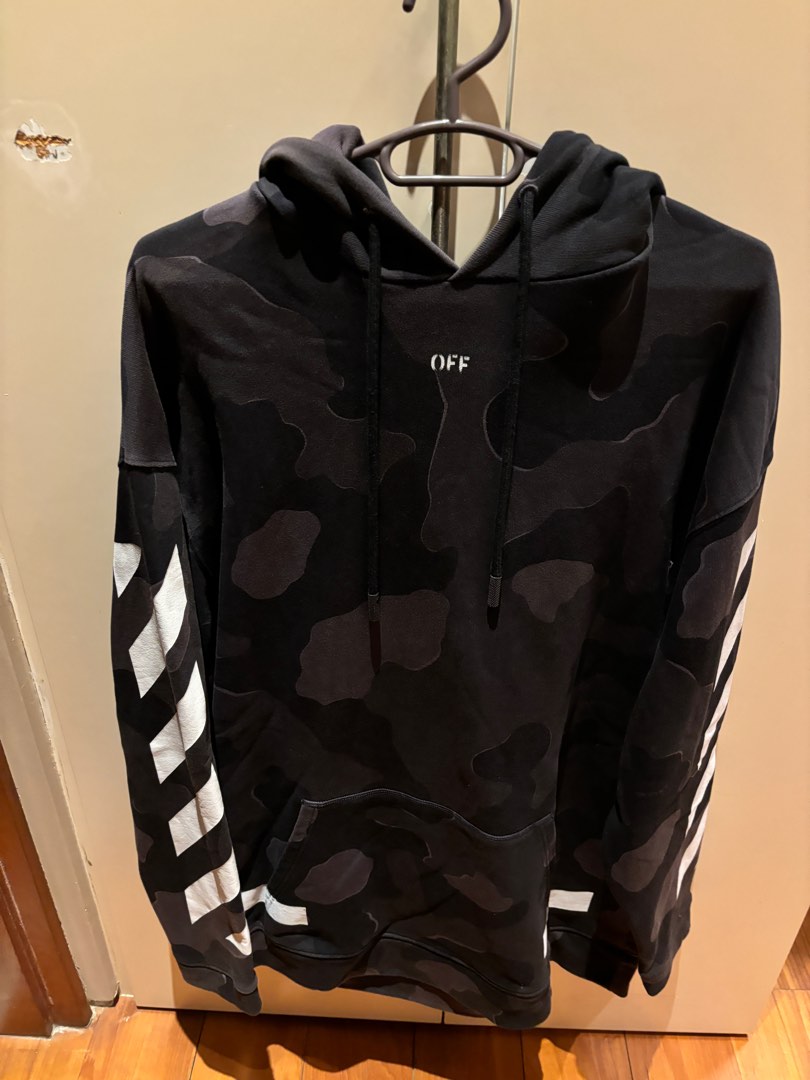 Off white camo hoodie store seeing things