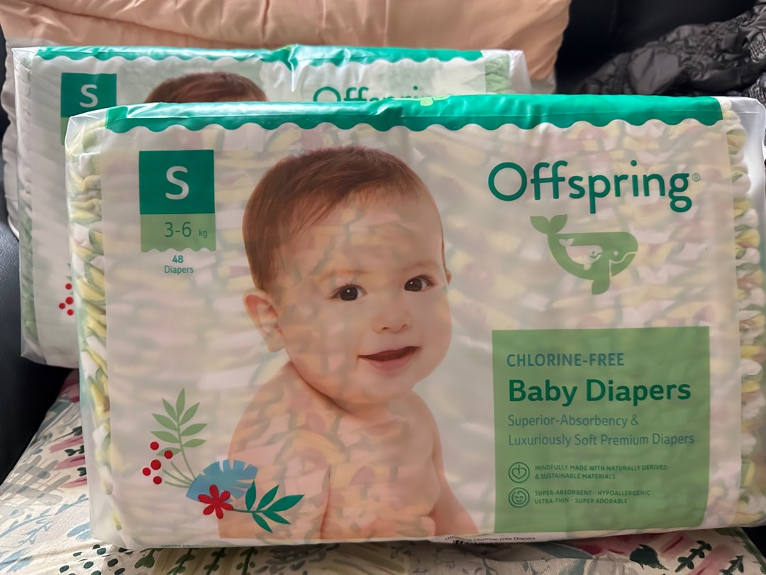 2 packets Offspring Diapers (Size S), Babies & Kids, Bathing & Changing
