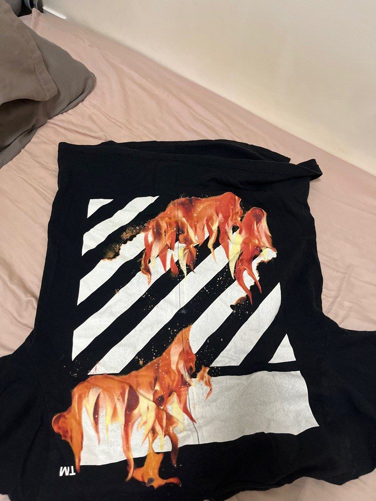 Off white best sale fire shirt