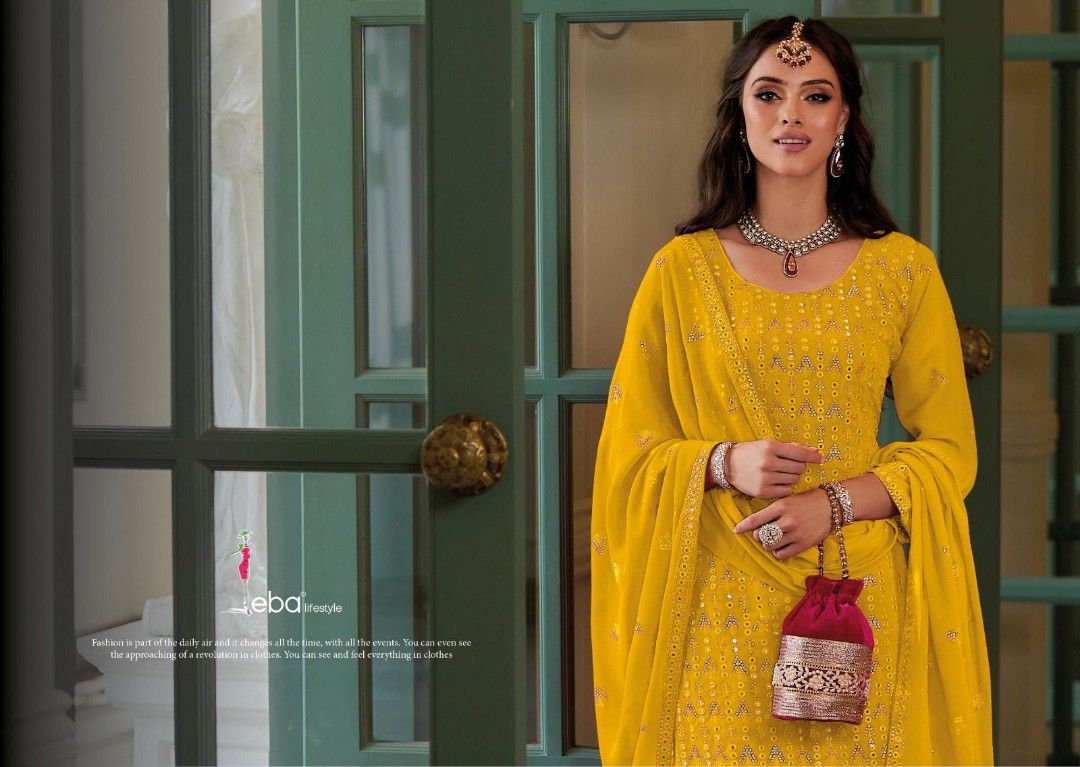 Partywear Blooming Georgette Kurti Plazzo Set with Dupatta