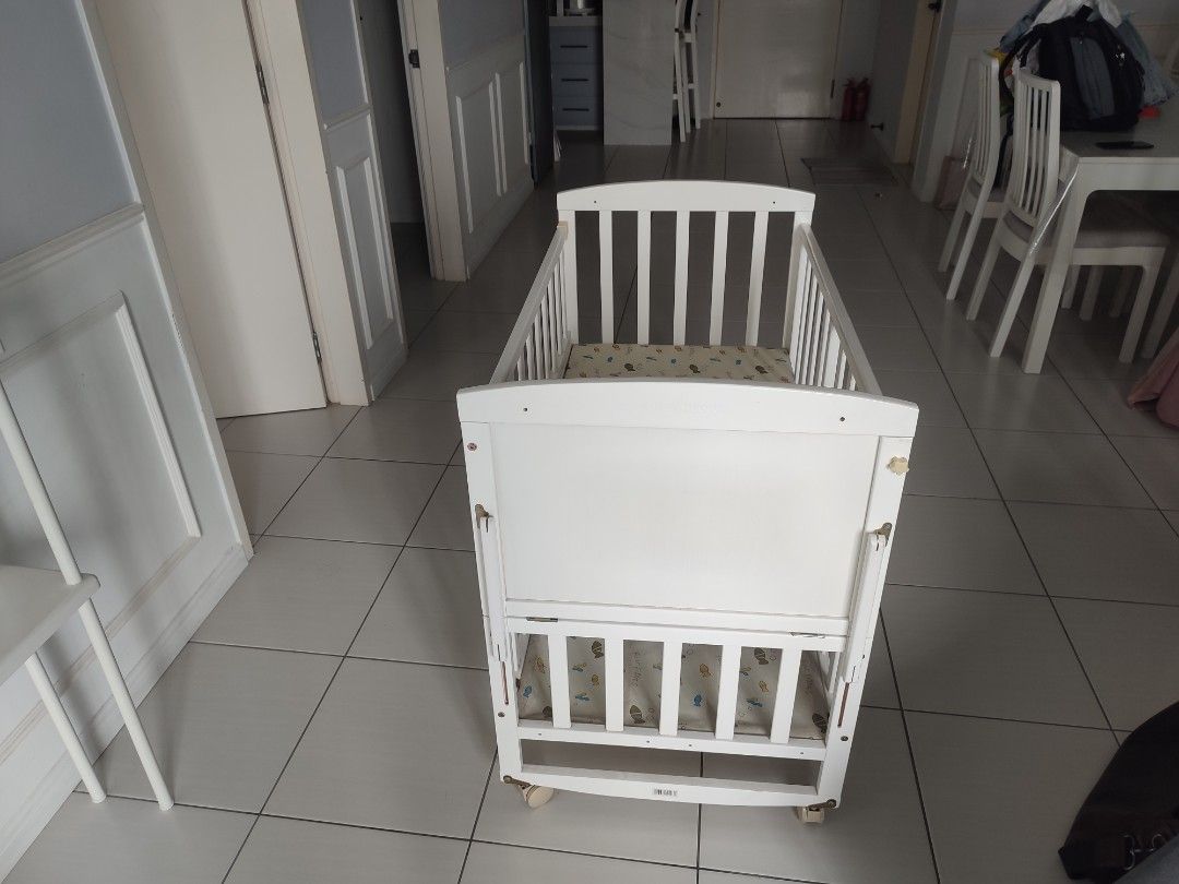 Pearl White Baby Cot, Babies & Kids, Baby Nursery & Kids Furniture