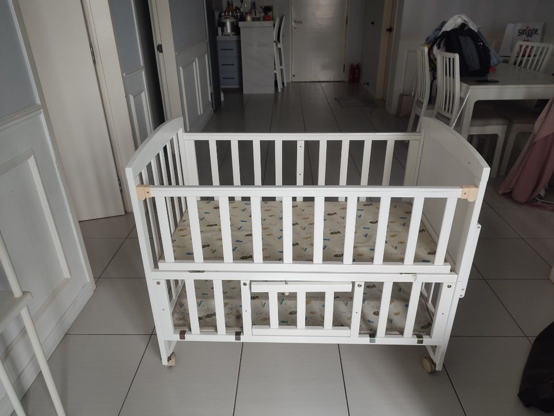 Pearl White Baby Cot, Babies & Kids, Baby Nursery & Kids Furniture