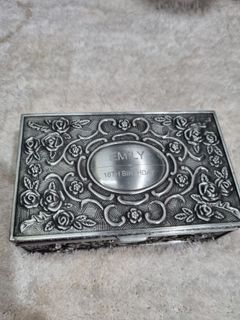 Personalized  Jewelery Trinket Box with Engraved name of Emily
