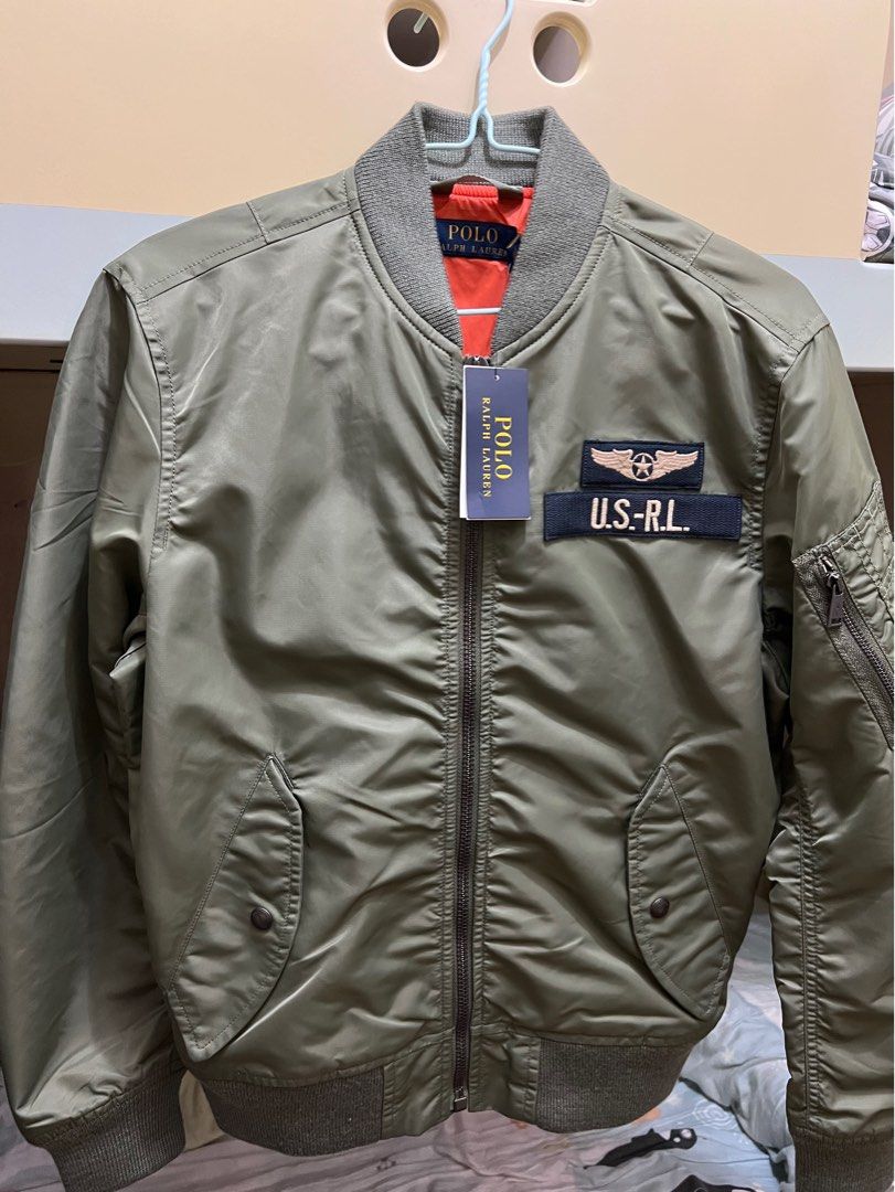 Polo ralph lauren bomber jacket ma1, 男裝, 外套及戶外衣服- Carousell