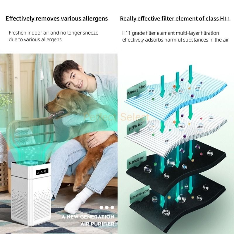 Air purifier with hepa filter and activated carbon store filter