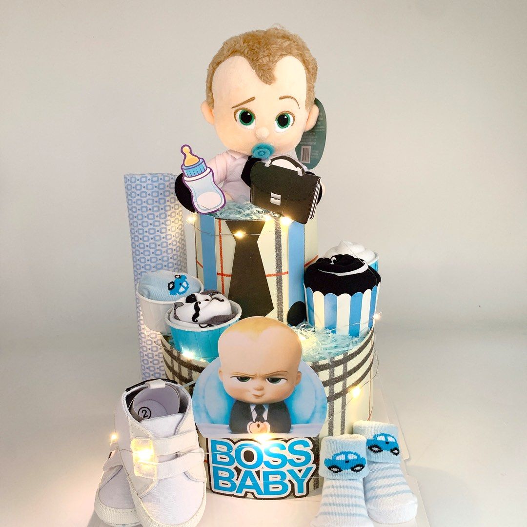 Ready stock 2 tier Boss Baby Diaper Cake