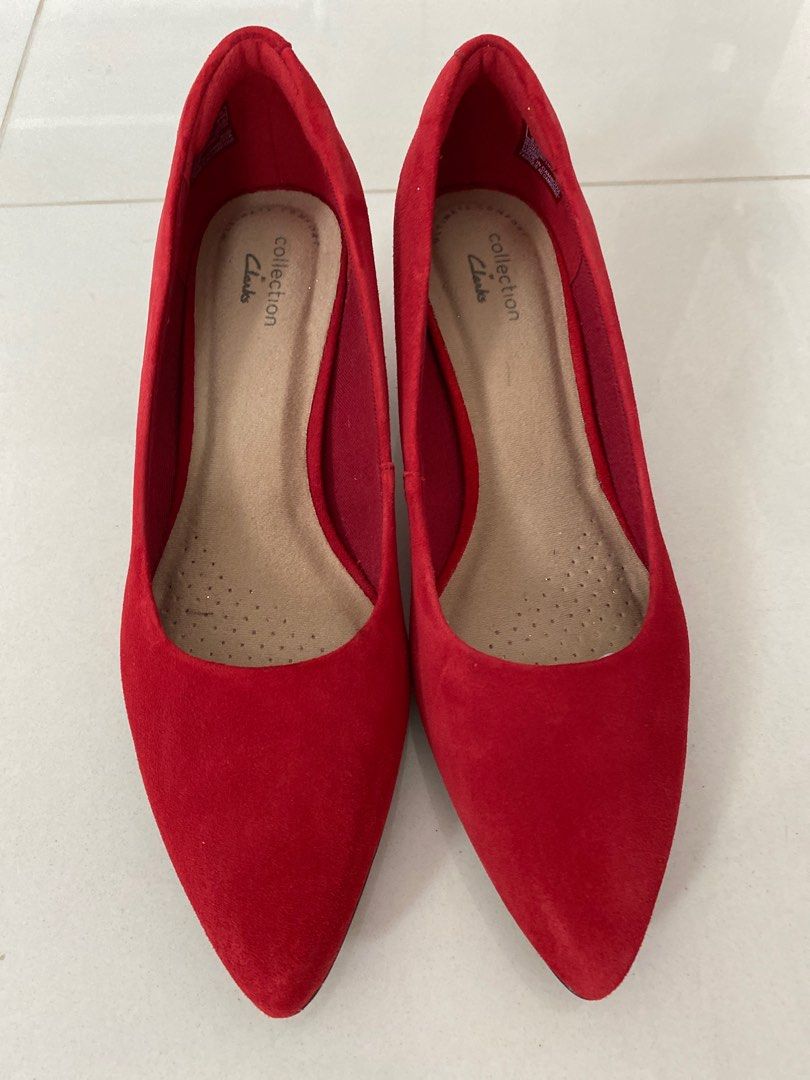 Red on sale low heels