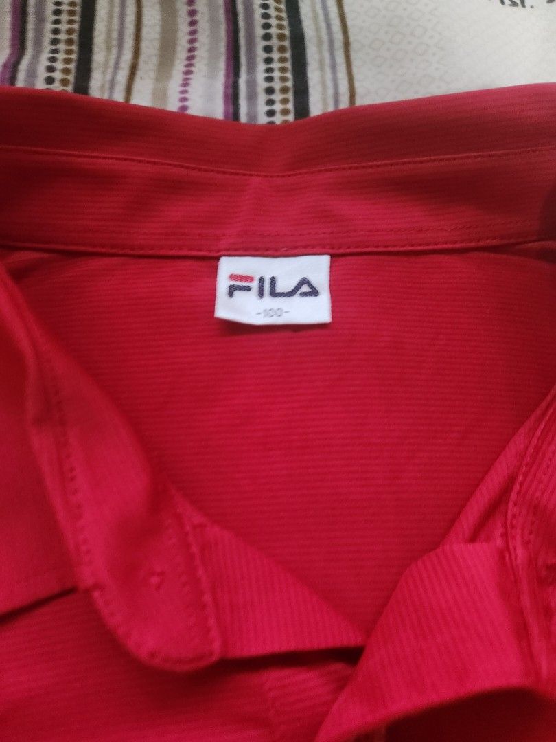 Red fila best sale polo shirt