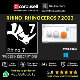 Rhinoceros 7 / Rhino 7 Lifetime- 3D Modelling For Windows