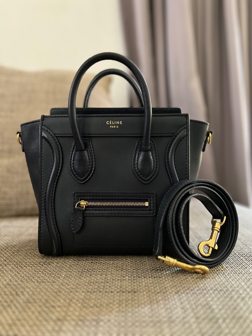 Celine nano top black gold hardware