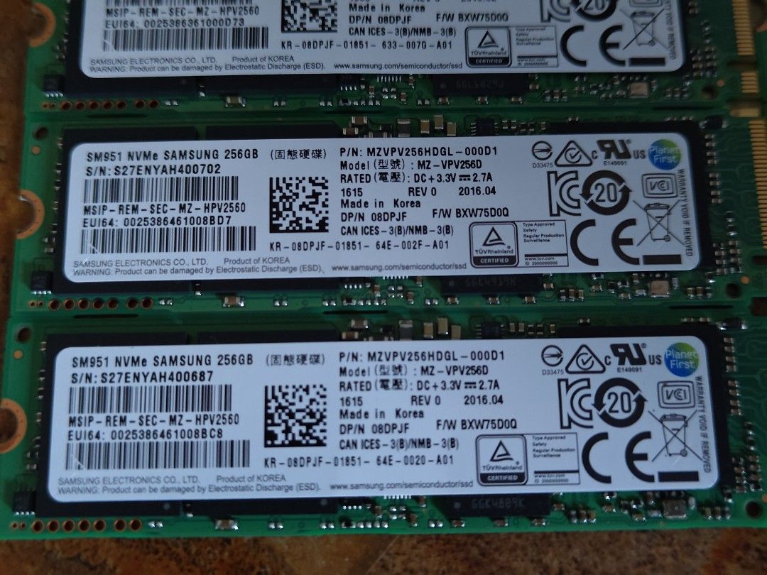 Samsung SM951 256GB SSD Nvme M.2 Computers Tech Parts Accessories Hard Disks Thumbdrives on Carousell
