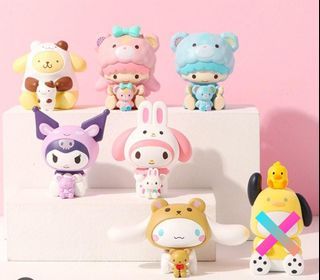 Miniso Sanrio Characters Bunny Series 6pcs Blind Box Cinnamon Kuromi Hello  Kitty