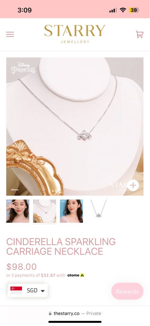 Cinderella clearance carriage necklace