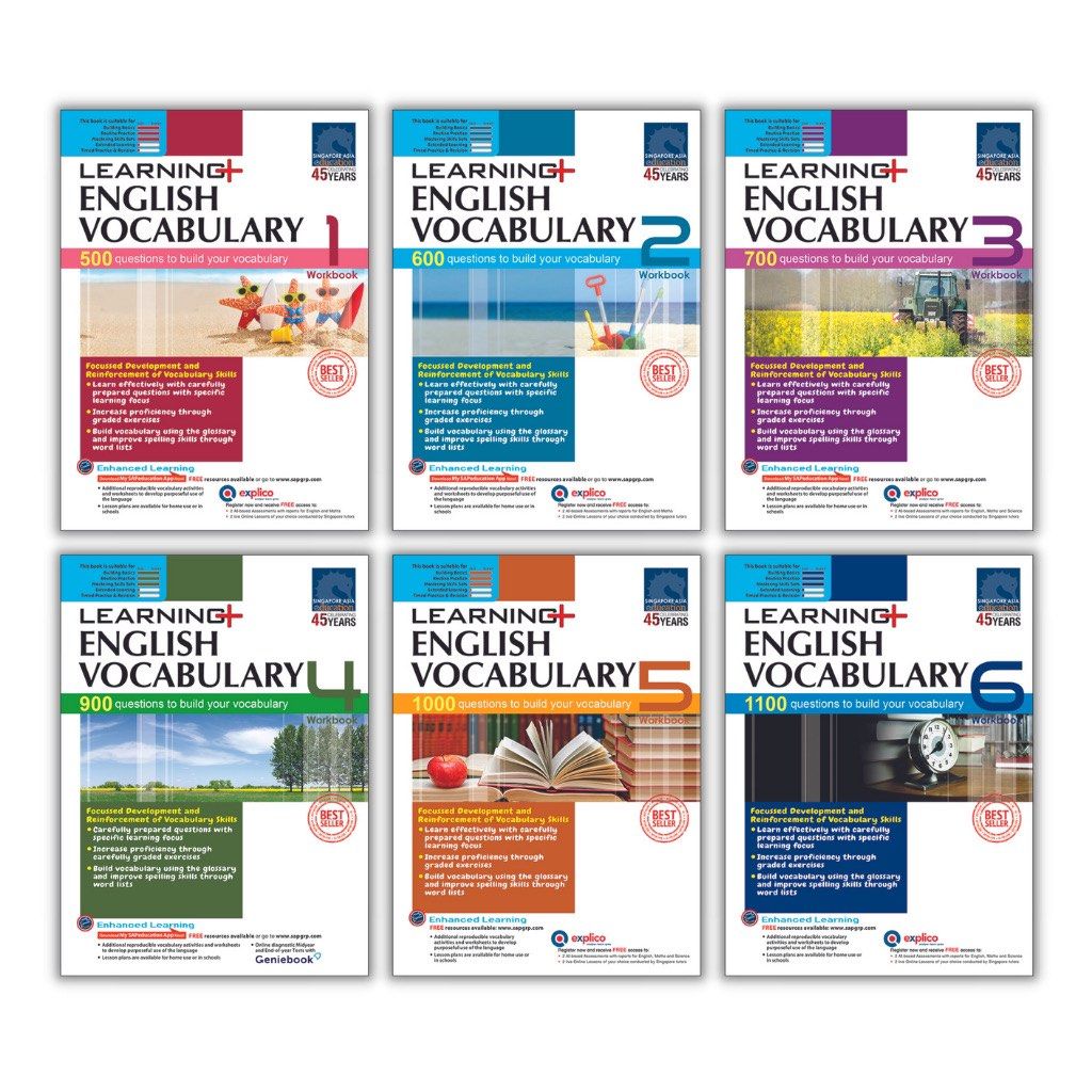 [SG Free Mail] Learning+ English Vocabulary Workbook 1 - 6 | Skill ...