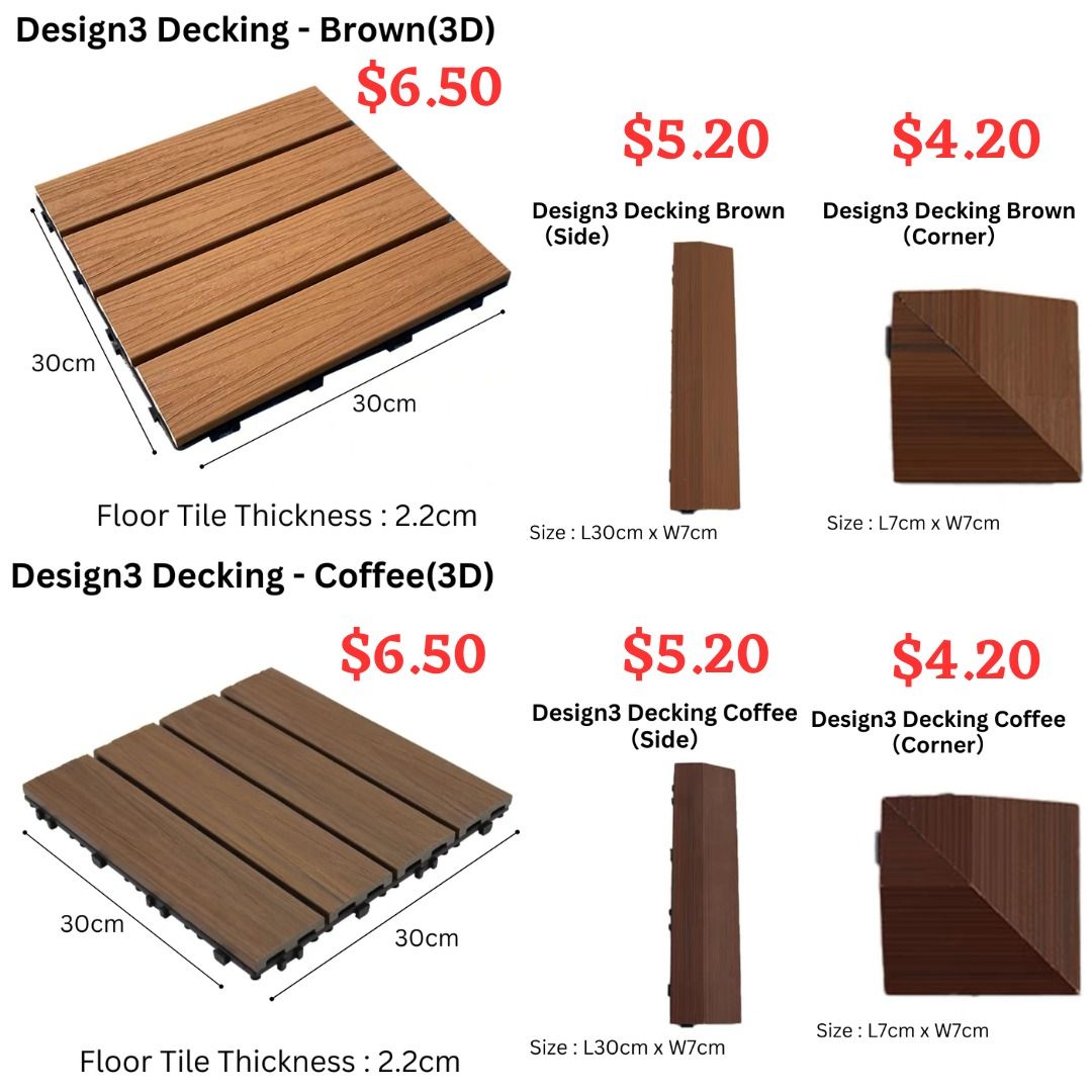 [SG SELLER] Decking Tiles Outdoor & Indoor Flooring Tile Waterproof