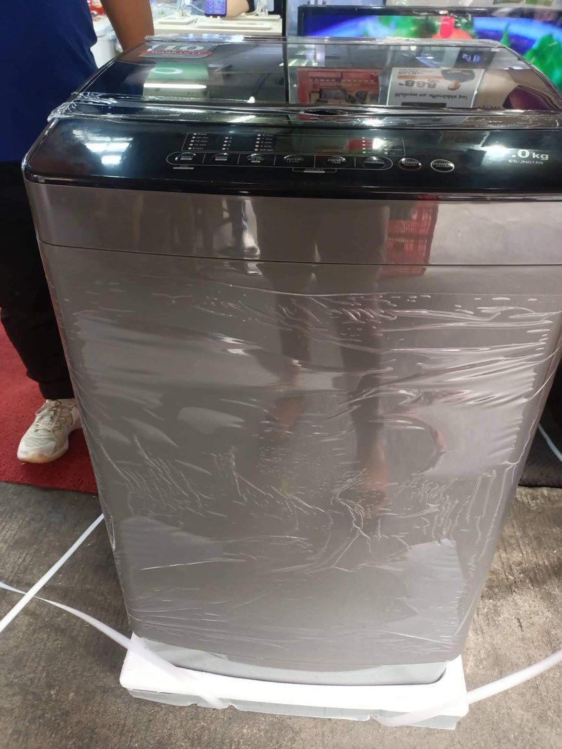 SHARP FULLY AUTOMATIC WASHING MACHINE (Category: Washing Machines and Dryers) located in Dasmarinas. Submitted by arjay0180 (Listing ID 1258799138, Image 1). Description: 📣📣‼️‼️SHARP FULLY AUTOMATIC WASHING MACHINE‼️‼️📣📣🥳🥳🥳 ♻️LOW WATER PRESSURE VALVE,' ♻️TOUGH AND DURABLE RUST PROOF BODY ♻️TEMPERED GLASS LID WITH LID DAMPER 🌱AIR DRY FUNCTION ✅LARGE LED DISPLAY ✅PRESET TIMER 🌱DUAL FILTER(lint and magic filter) ✅MEMORY FUNCTION 🌱TUB CLEAN