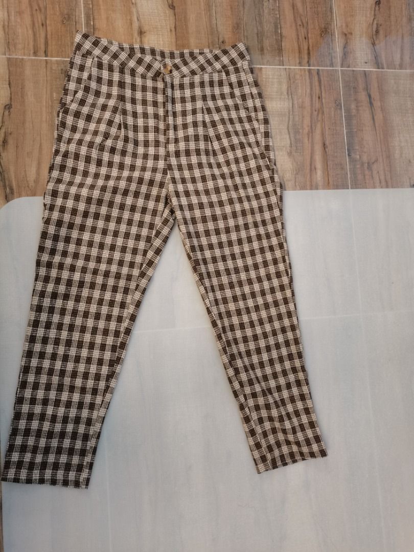 NEW SHEIN Mens Plaid Print Pajama Pants Size L