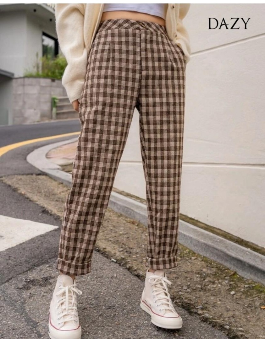 Shein on sale plaid pants