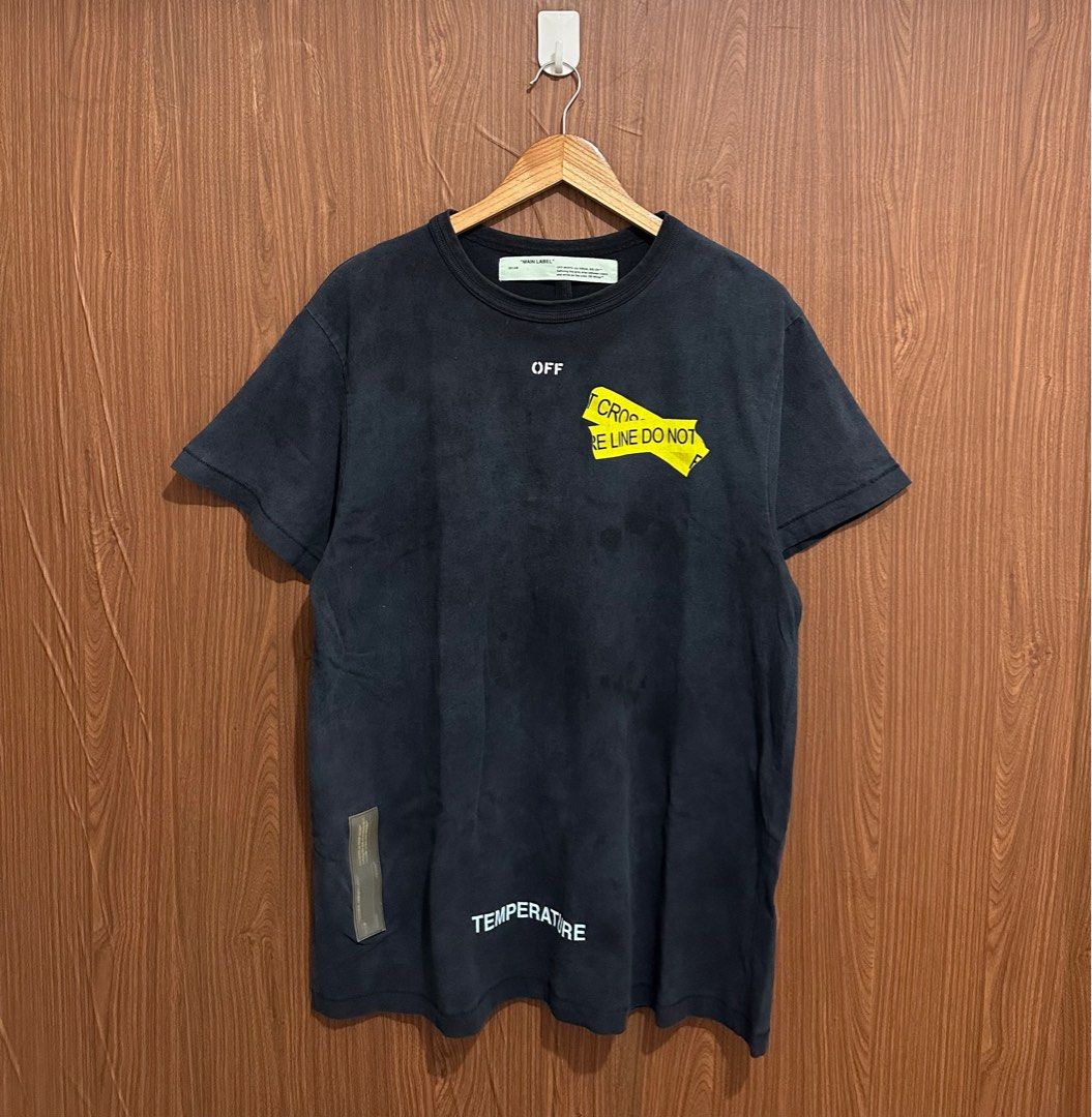 ss18 Off white fire tape do not cross black small oversized fits