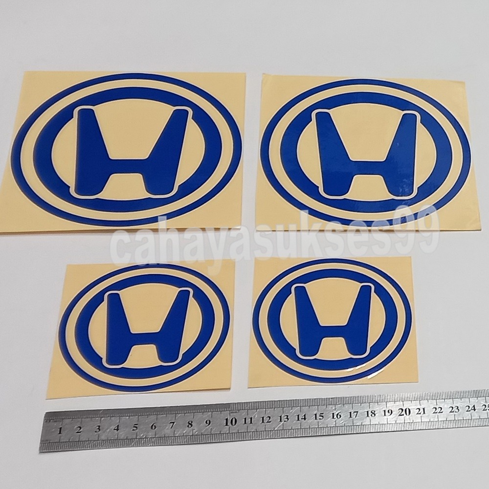 Sticker Logo HONDA Biru Bulat 15cm dan 10cm Stiker Tangki Motor Cutting