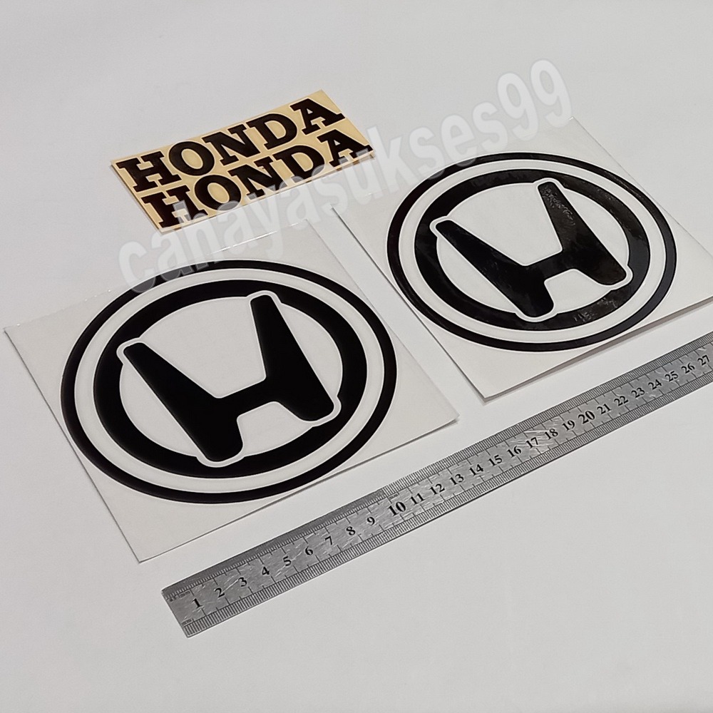Sticker Logo HONDA Hitam Bulat 15cm Stiker Body Motor Honda Reflective