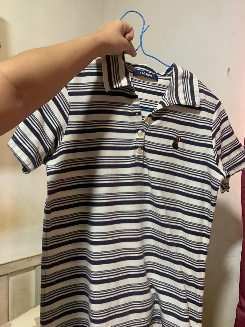white striped polo t shirt