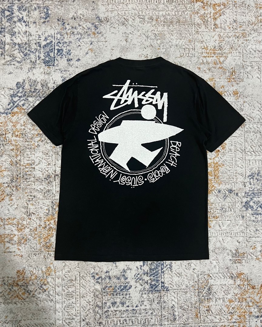 【STUSSY】BEACH ROOTS PIGMENT DYED TEE Stussy Beach Roots Pigment Dyed Tee Khaki Men's - SS24 - US